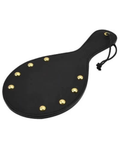Bound Noir Nubuck Leather Paddle with Brass Stud Detail