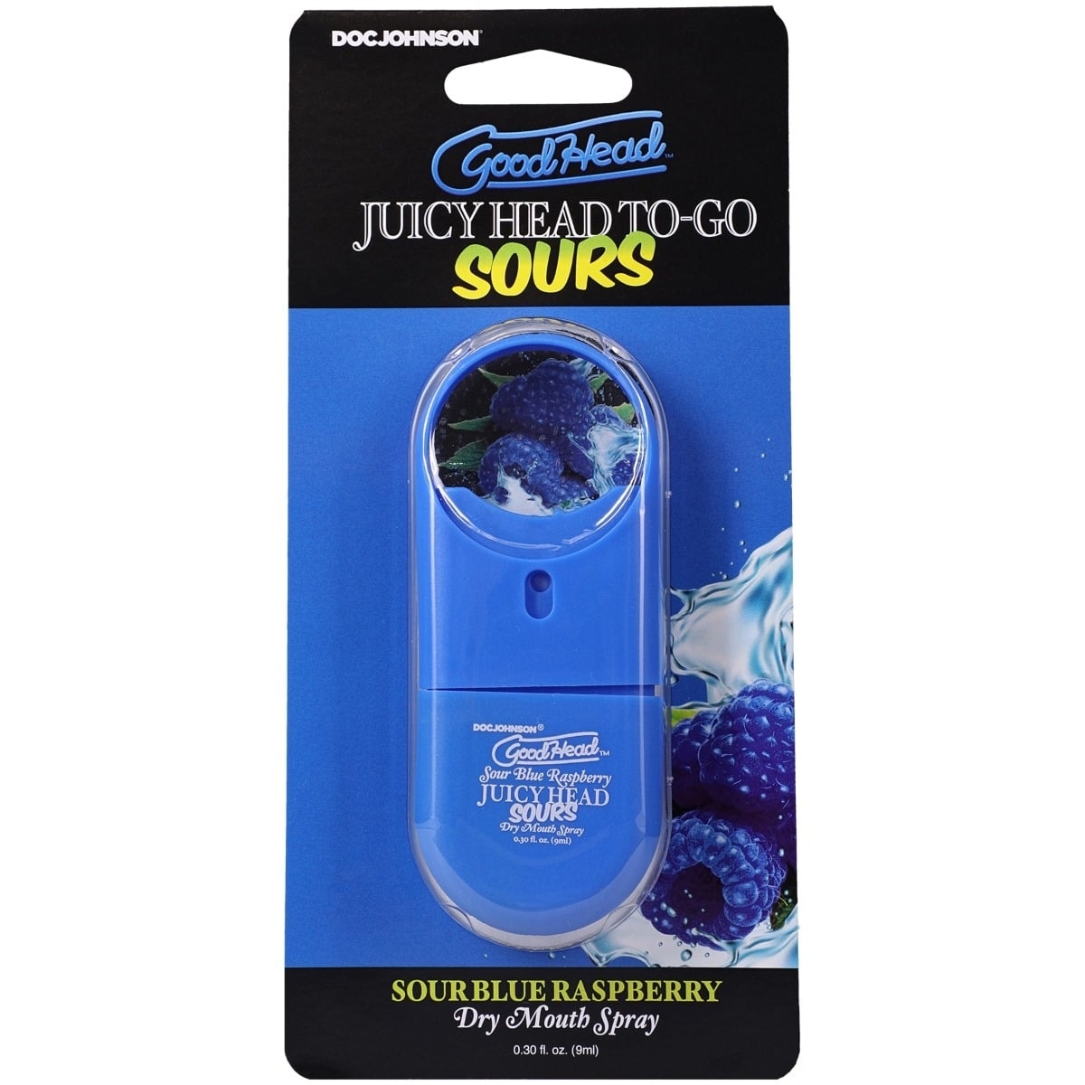GoodHead Juicy Head Dry Mouth Spray To-Go Sour Blue Raspberry 0.3 oz.