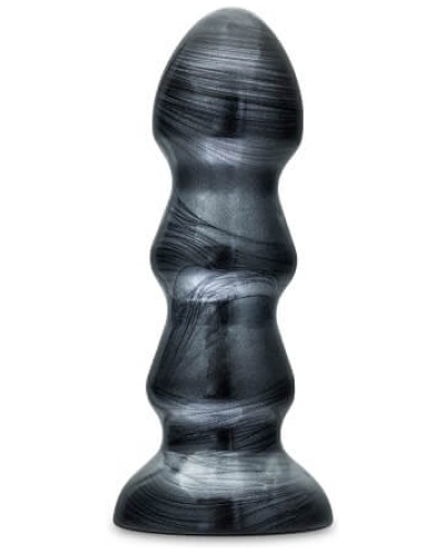 Jet Black Jack Large Ribbed Butt Plug 7 inches