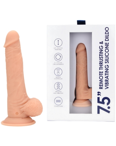 Loving Joy 7.5″ Remote Thrusting & Vibrating Silicone Dildo